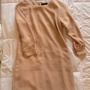 Banana Republic blush ruffled long sleeve dress